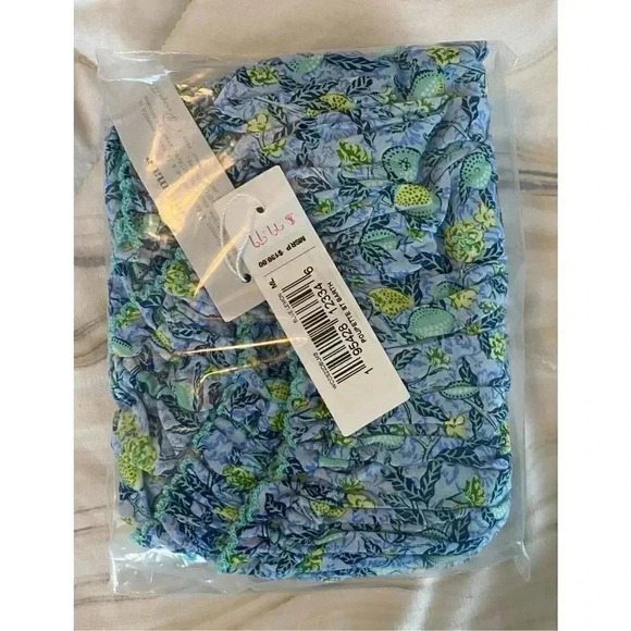 POUPETTE ST BARTH Camilla Off Shoulder Blouse, Size M/L, Blue Lemon $130 - Picture 6 of 6